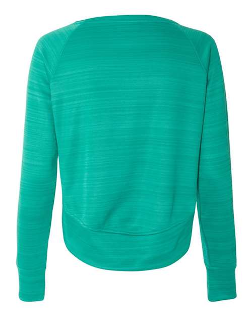 J. America - Women's Odyssey Striped Performance Fleece Hi-Low Crewneck Sweatshirt - 8663