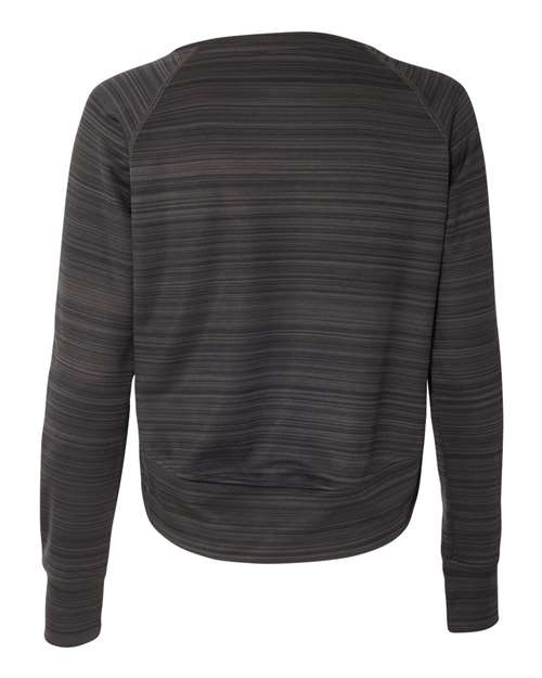 J. America - Women's Odyssey Striped Performance Fleece Hi-Low Crewneck Sweatshirt - 8663