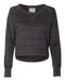 J. America - Women's Odyssey Striped Performance Fleece Hi-Low Crewneck Sweatshirt - 8663