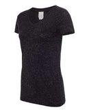 J. America - Women’s Glitter V-Neck Short Sleeve T-Shirt - 8136