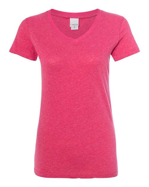 J. America - Women’s Glitter V-Neck Short Sleeve T-Shirt - 8136