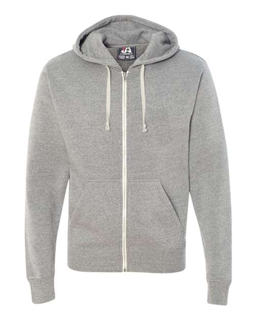 J. America - Triblend Full-Zip Hooded Sweatshirt - 8872