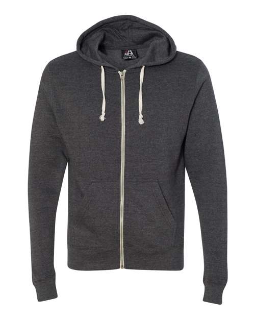 J. America - Triblend Full-Zip Hooded Sweatshirt - 8872