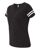 LAT - Women's Football V-Neck Fine Jersey Tee - 3537