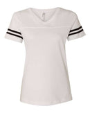 LAT - Women's Football V-Neck Fine Jersey Tee - 3537