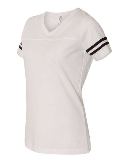 LAT - Women's Football V-Neck Fine Jersey Tee - 3537