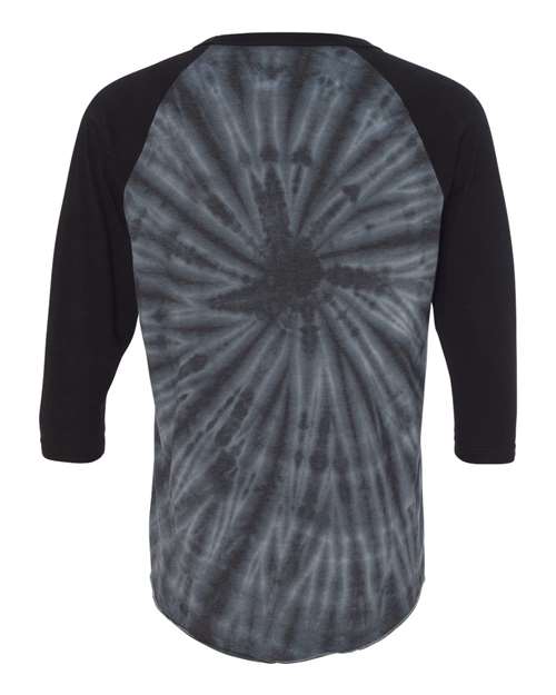 Dyenomite - Tie Dye Three-Quarter Sleeve Raglan T-Shirt - 660VR