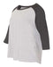 LAT - Curvy Collection Women's Baseball Three-Quarter Sleeve Tee - 3830