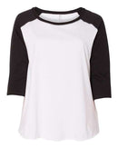 LAT - Curvy Collection Women's Baseball Three-Quarter Sleeve Tee - 3830