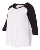 LAT - Curvy Collection Women's Baseball Three-Quarter Sleeve Tee - 3830