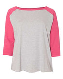 LAT - Curvy Collection Women's Baseball Three-Quarter Sleeve Tee - 3830