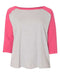 LAT - Curvy Collection Women's Baseball Three-Quarter Sleeve Tee - 3830