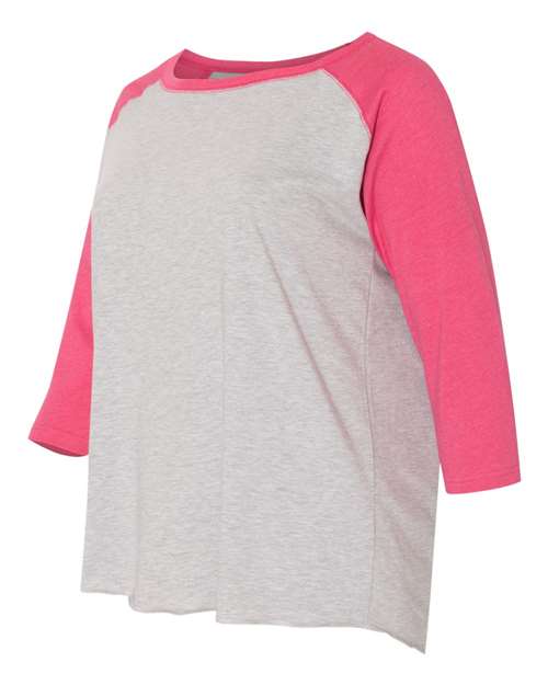 LAT - Curvy Collection Women's Baseball Three-Quarter Sleeve Tee - 3830