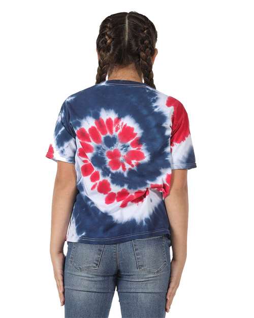 Dyenomite - Youth Multi-Color Spiral Tie-Dyed T-Shirt - 20BMS