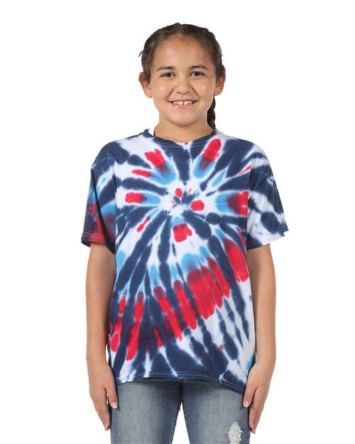 Dyenomite - Youth Rainbow Cut-Spiral T-Shirt - 20BTD