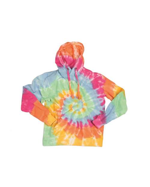 Dyenomite - Multi-Color Spiral Pullover Hooded Sweatshirt - 854MS