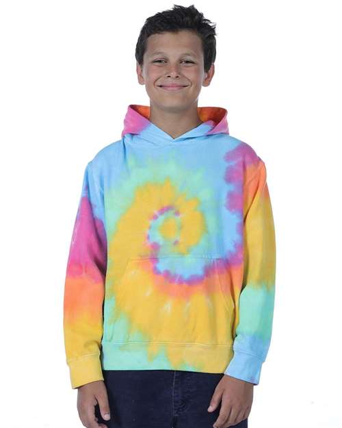 Dyenomite - Youth Multi-Color Swirl Hooded Sweatshirt - 854BMS