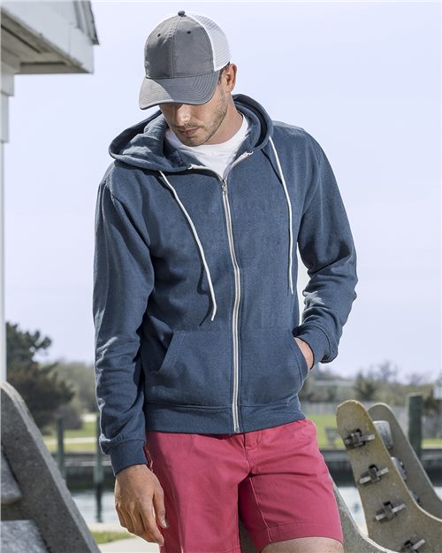 MV Sport - Retro Heather Full-Zip Hooded Sweatshirt - 2349