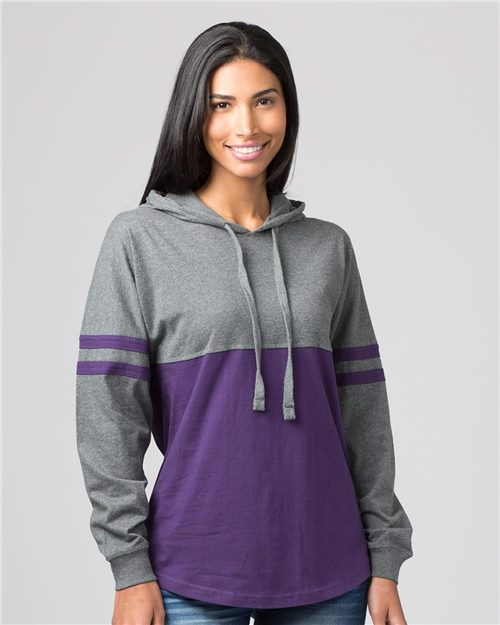 Q-Tees - Women's Hooded Pom Pom Jersey - T18