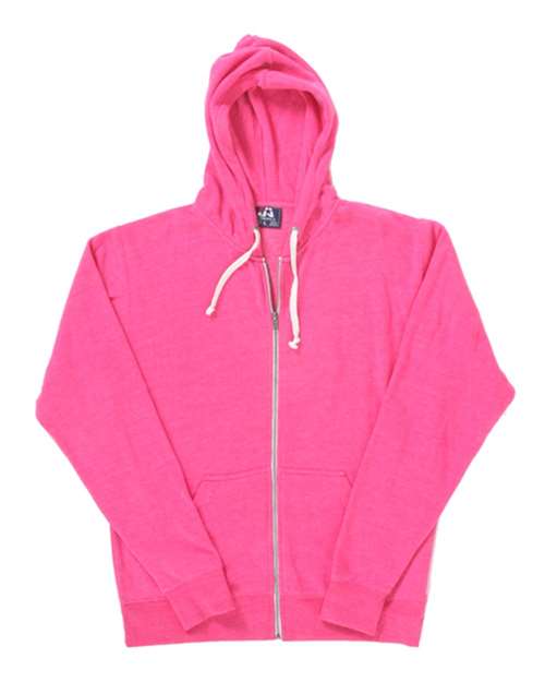 J. America - Triblend Full-Zip Hooded Sweatshirt - 8872