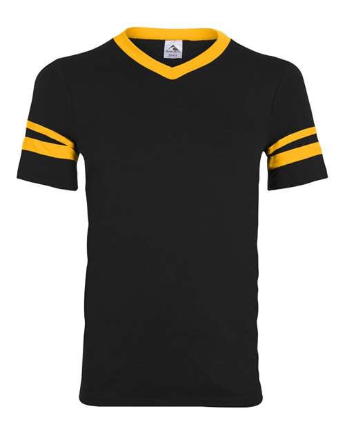 Augusta Sportswear - V-Neck Jersey with Striped Sleeves - 360