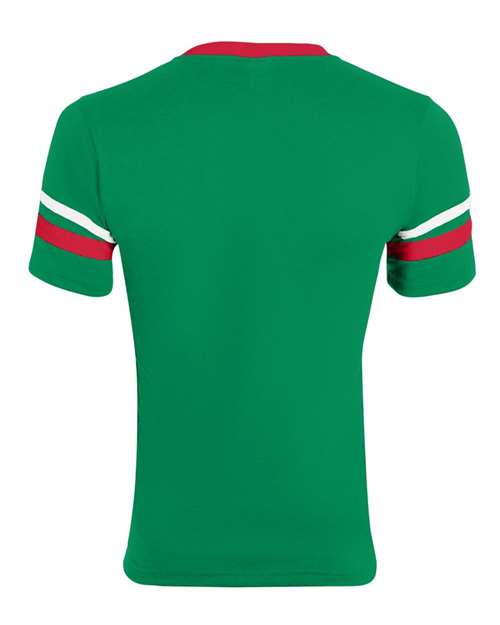 Augusta Sportswear - V-Neck Jersey with Striped Sleeves - 360