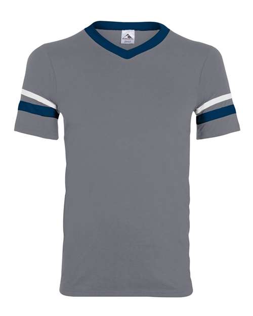 Augusta Sportswear - Youth V-Neck Jersey with Striped Sleeves - 361