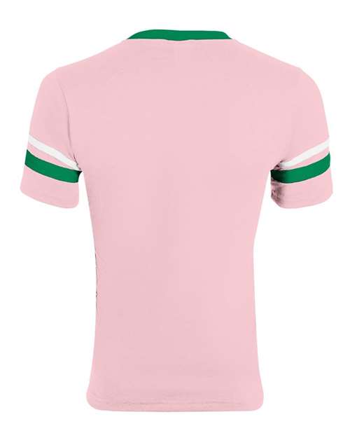 Augusta Sportswear - Youth V-Neck Jersey with Striped Sleeves - 361