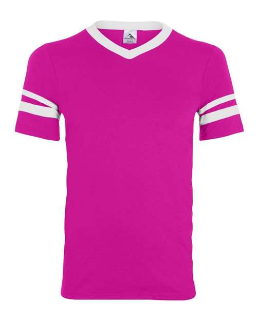 Augusta Sportswear - Youth V-Neck Jersey with Striped Sleeves - 361