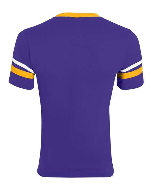 Augusta Sportswear - Youth V-Neck Jersey with Striped Sleeves - 361