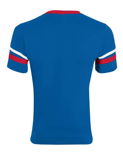 Augusta Sportswear - Youth V-Neck Jersey with Striped Sleeves - 361