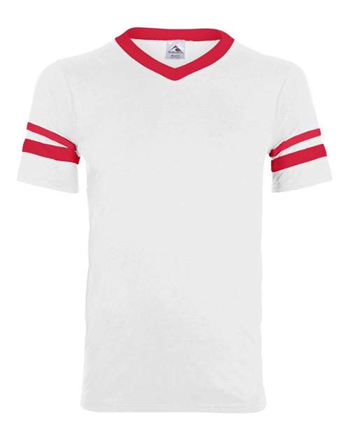 Augusta Sportswear - Youth V-Neck Jersey with Striped Sleeves - 361