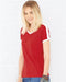 LAT - Women's Retro Ringer Fine Jersey V-Neck Tee - 3532