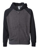 Independent Trading Co. - Youth Lightweight Special Blend Raglan Zip Hood - PRM15YSBZ