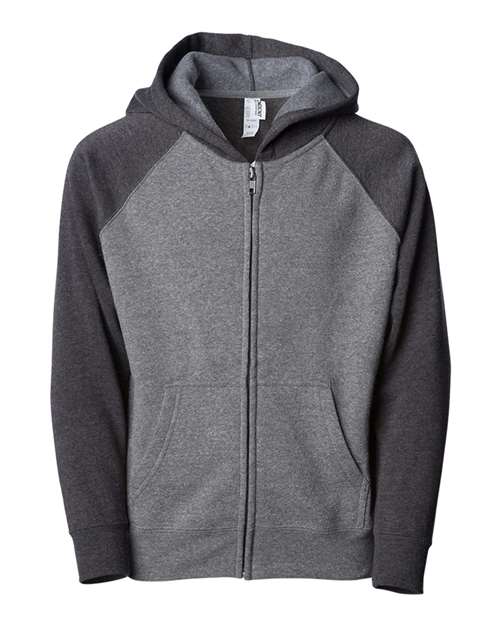 Independent Trading Co. - Youth Lightweight Special Blend Raglan Zip Hood - PRM15YSBZ