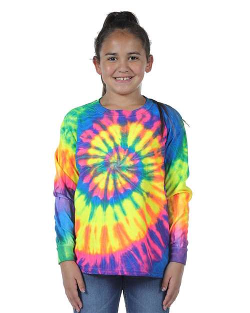 Dyenomite - Youth Spiral Tie Dye Long Sleeve - 24BMS