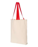 Q-Tees - 11L Canvas Tote with Contrast-Color Handles - Q4400