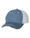 Mega Cap - Herringbone Unstructured Contrast Stitch Trucker Cap - 6990B