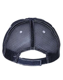 Mega Cap - Herringbone Unstructured Contrast Stitch Trucker Cap - 6990B