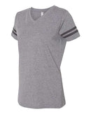 LAT - Women's Football V-Neck Fine Jersey Tee - 3537