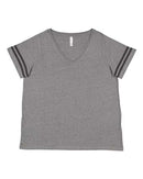 LAT - Curvy Collection Women's Vintage Football T-Shirt - 3837