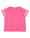 LAT - Curvy Collection Women's Vintage Football T-Shirt - 3837