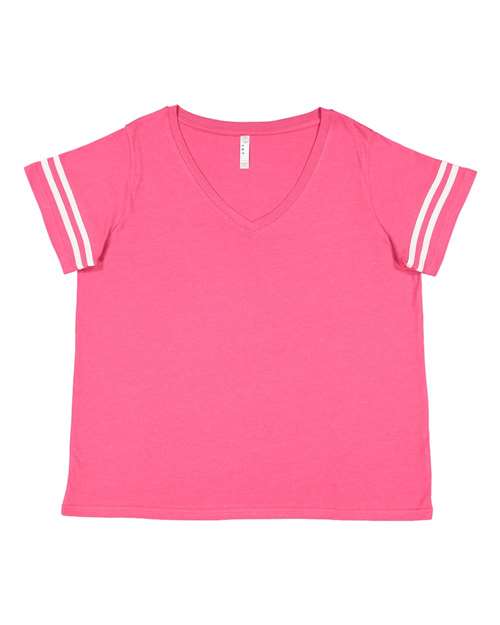 LAT - Curvy Collection Women's Vintage Football T-Shirt - 3837