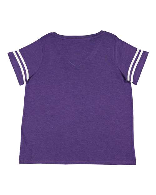 LAT - Curvy Collection Women's Vintage Football T-Shirt - 3837