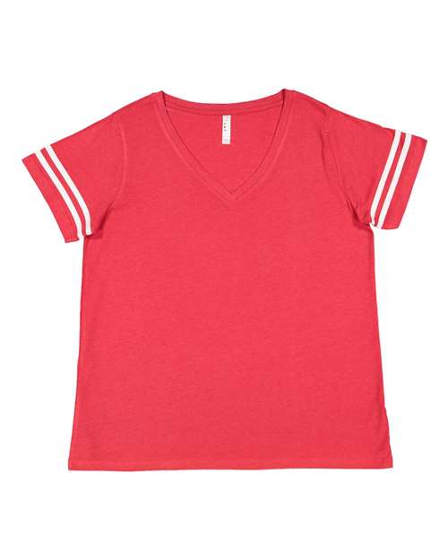 LAT - Curvy Collection Women's Vintage Football T-Shirt - 3837