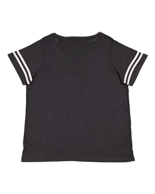 LAT - Curvy Collection Women's Vintage Football T-Shirt - 3837