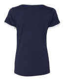 LAT - Women's Retro Ringer Fine Jersey V-Neck Tee - 3532