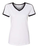 LAT - Women's Retro Ringer Fine Jersey V-Neck Tee - 3532