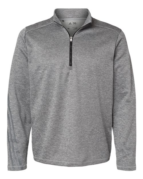 Adidas - Brushed Terry Heathered Quarter-Zip Pullover - A284