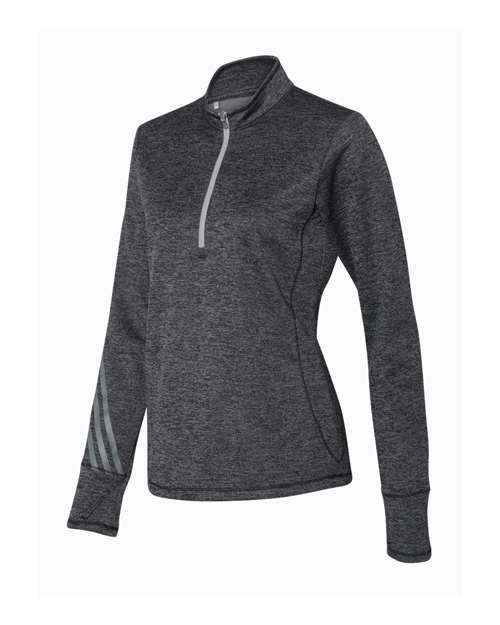 Adidas - Women's Brushed Terry Heathered Quarter-Zip Pullover - A285